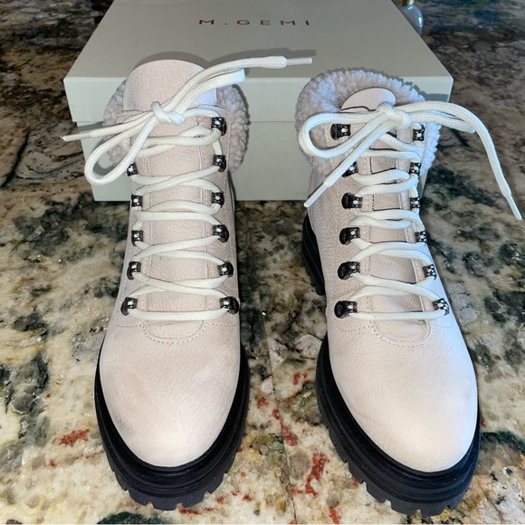 M Gemi The Alpi ecru cream beige hiking boots women’s size 7 or 37 - Picture 2 of 11